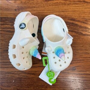 CROCS Kids Sandals with Unicorn Horn in White